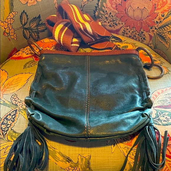 Stylish LUCKY BRAND Green Leather Bag, a strap is included. - Picture 1 of 5
